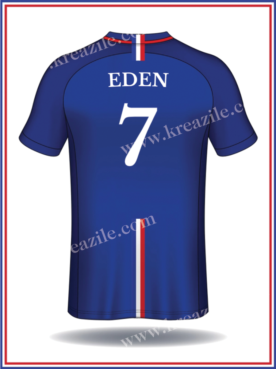 Affiche personnalisable maillot foot France – Kréaz'île